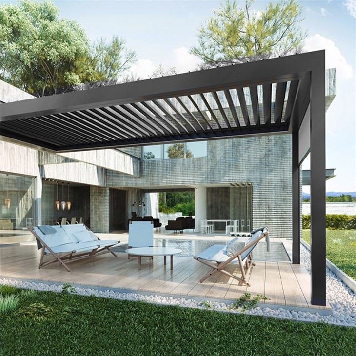 wall-mounted aluminum pergola